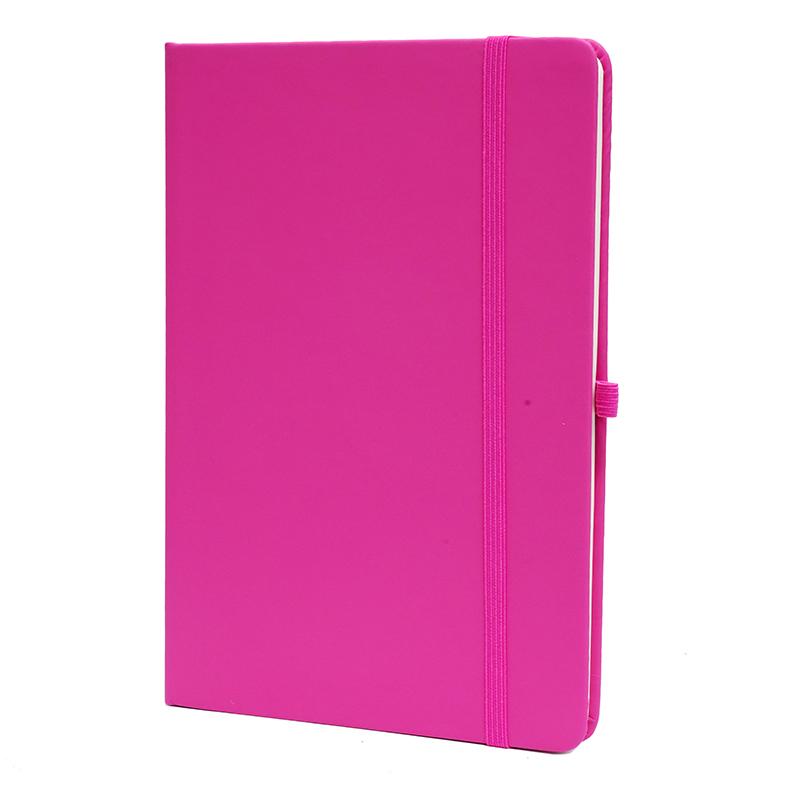 Rose - Pu Leather Note Book With Elastic Band & Pen Holder